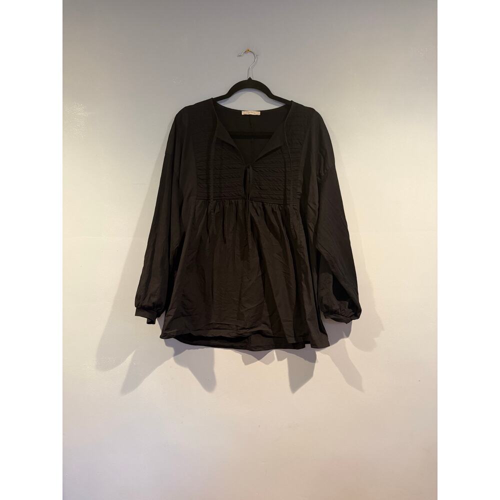 Zara Trafaluc Black Boho Peasant Blouse – Size Small